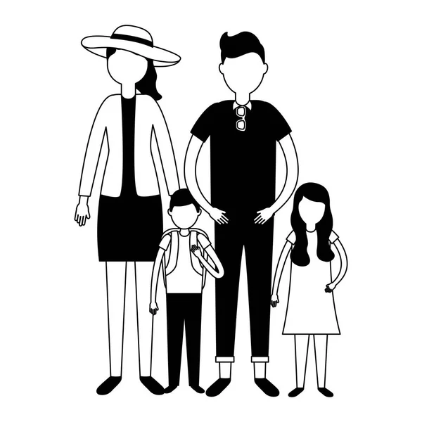 Сім'ї батьків і дітей разом — стоковий вектор