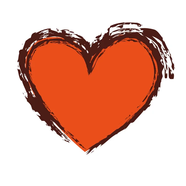 Escova desenho coração amor romance paixão —  Vetores de Stock