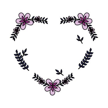 çiçekler şeklinde kalp