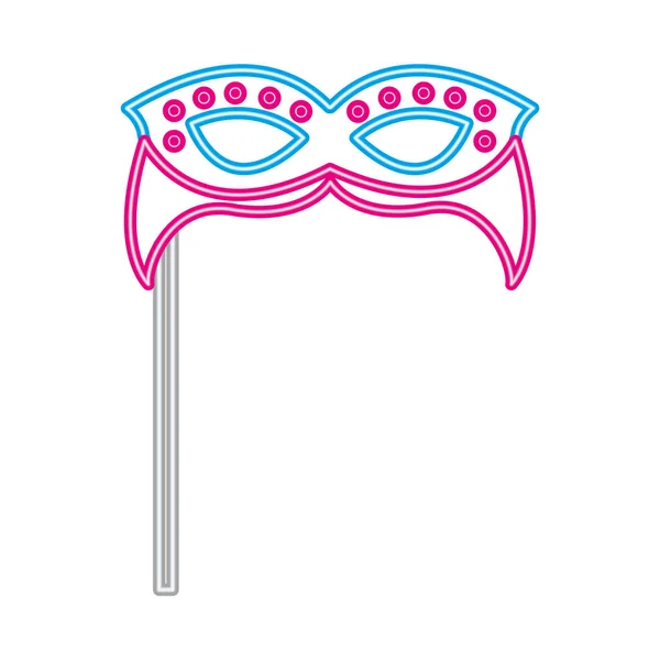 Party karnevalové masky Neon na sitcku — Stockový vektor