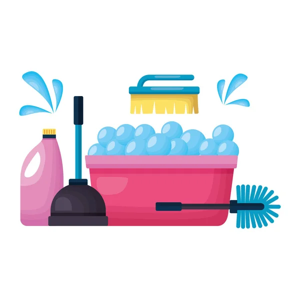弹簧清洗工具 — 图库矢量图片