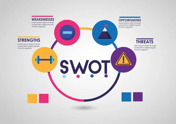 SWOT-İnfografik Analizi — Stok Vektör