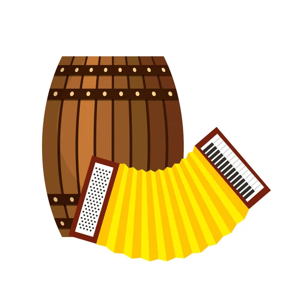Ölfat och accordeon-Musikberöm — Stock vektor