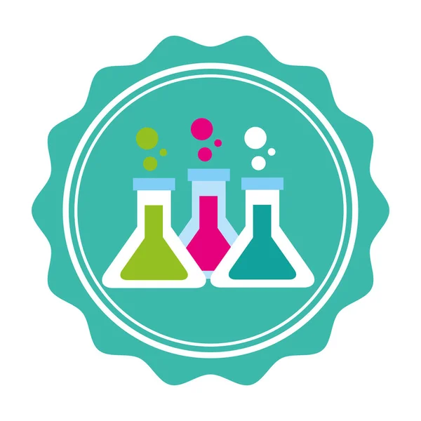 Testkolven voor laboratorium chemie levert school — Stockvector