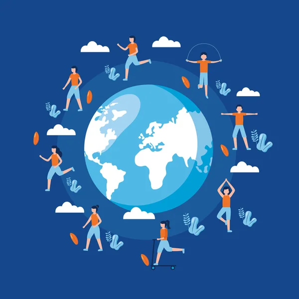 Personnes Journée mondiale de la santé — Image vectorielle