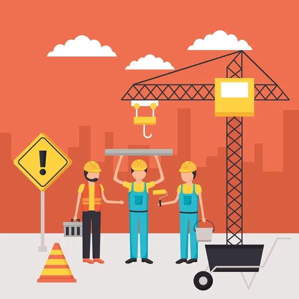 Byggutrustning för arbetstagare — Stock vektor