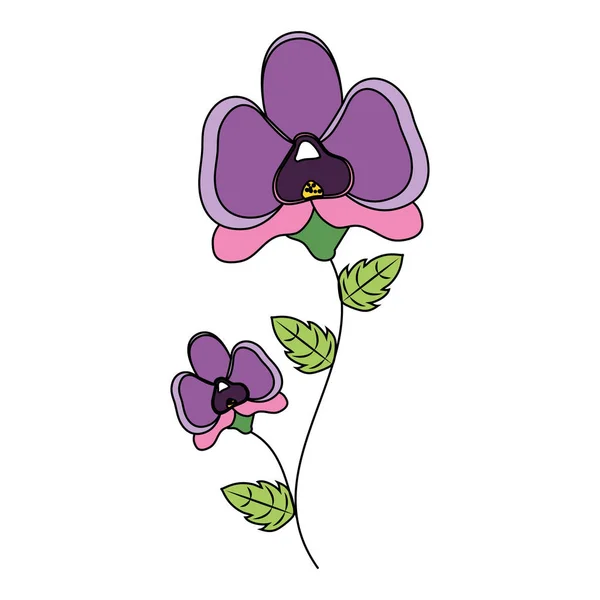 Blume mit Stiel und Blättern — Stockvektor