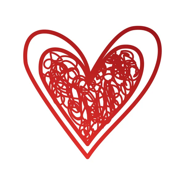 Coração amor romance paixão doodle imagem — Vetor de Stock