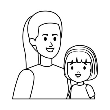 Küçük kızı olan genç bir anne.