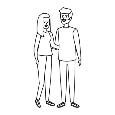 Genç çift avatarlar karakter