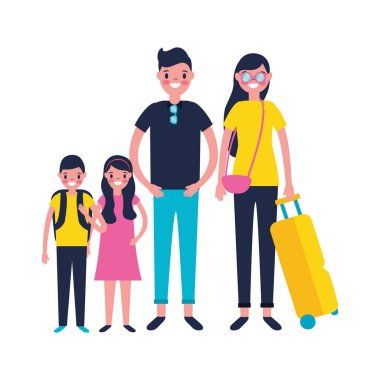 aile gezginleri turist bagajı