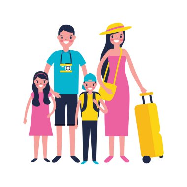 aile gezginleri turist bagajı