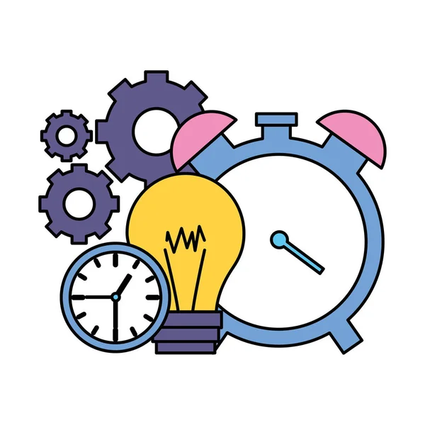 Alarm clock bulb time — Stock Vector
