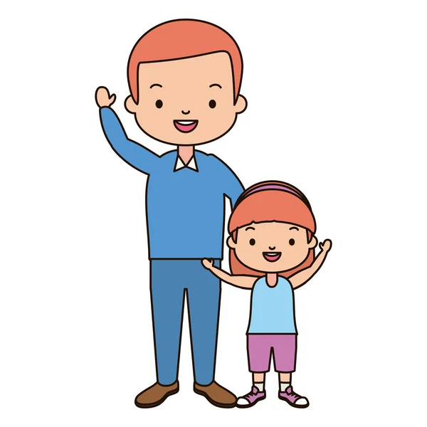 Dad and daughter — Stock Vector