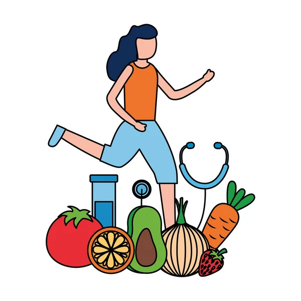 Mujer día mundial de la salud — Vector de stock