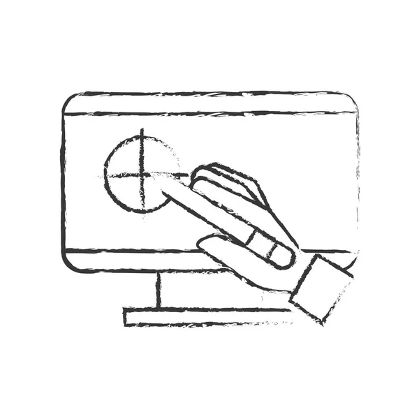 デジタル ペン コンピューター グラフィック デザインを持っている手 — ストックベクタ