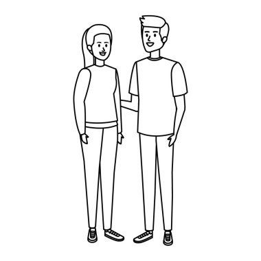 Genç çift avatarlar karakter
