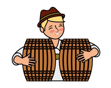 bavyera adam iki varil bira tutan