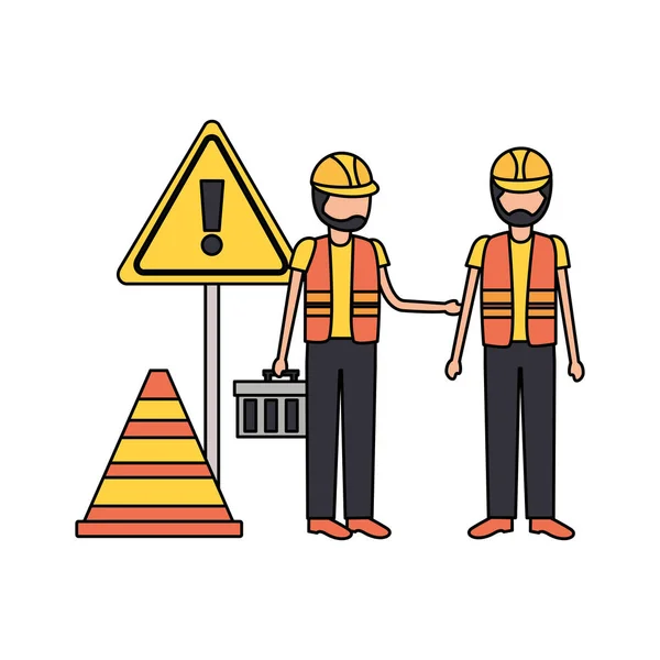 Travailleurs équipement de construction — Image vectorielle