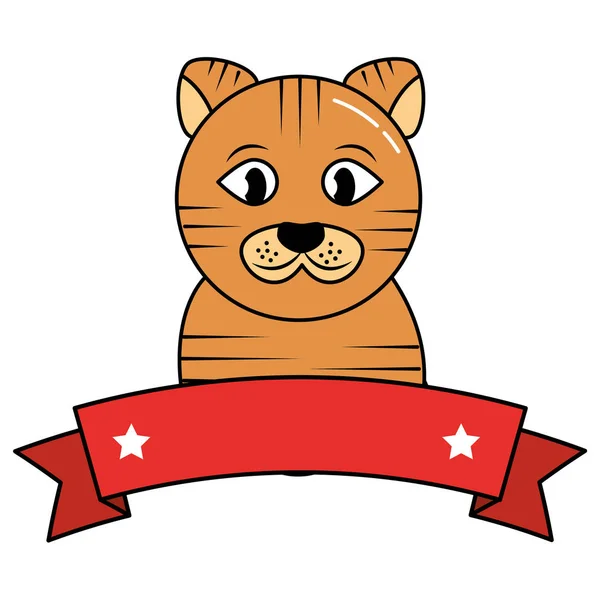 Gato mascota retrato doméstico emblema — Vector de stock