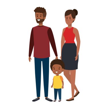 oğlu karakterleri ile afro anne çift