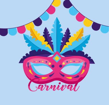 tüy karnaval ile maske