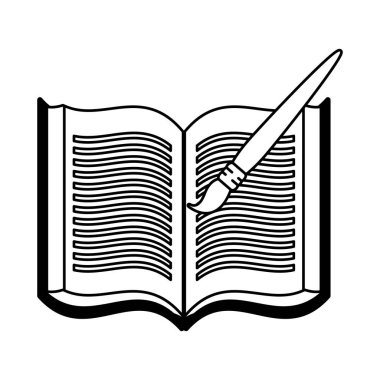 açık kitap ve fırça