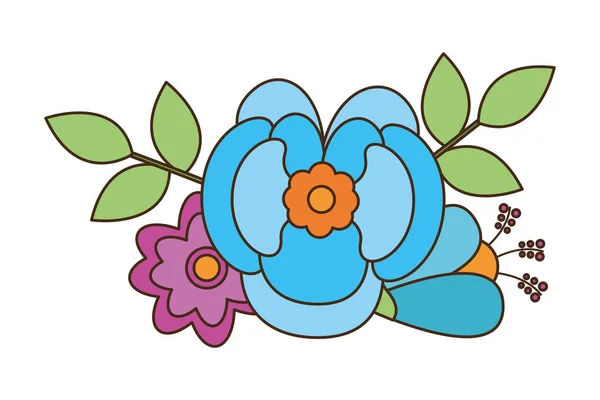 Bloem bloemen decoratie — Stockvector