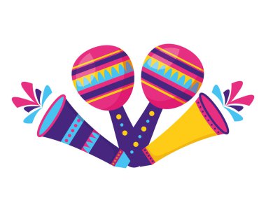 karnaval maracas ve havai fişek