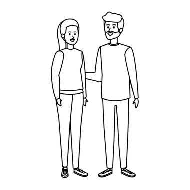 Genç çift avatarlar karakter