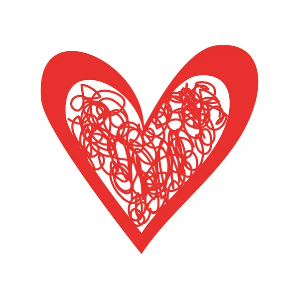 Coeur amour romance passion doodle image — Image vectorielle