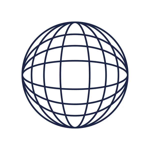 Globe wereld bol op witte achtergrond — Stockvector