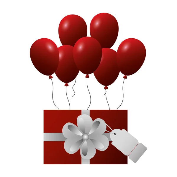 Zakupy online Gift Box balony — Wektor stockowy