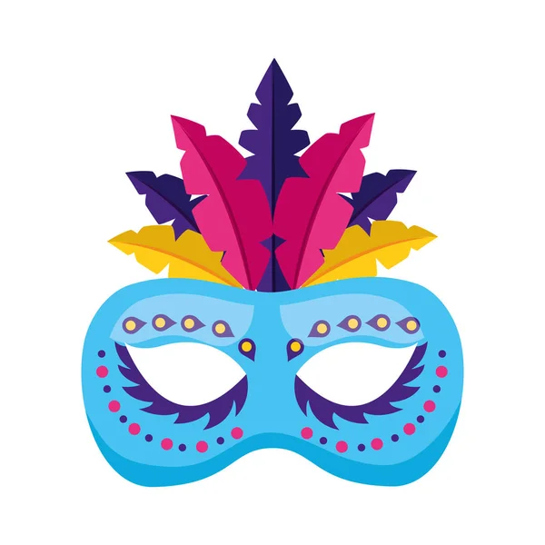 Mask with feather carnival — Stock Vector