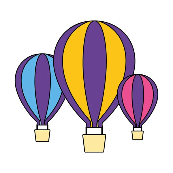 Drei Heißluftballons — Stockvektor