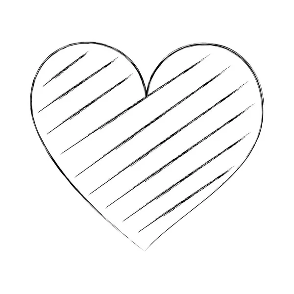 Srdce lásky romance vášeň zdobí pruhy — Stockový vektor