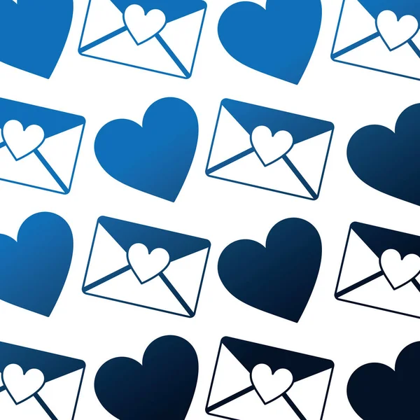 Envelope mail com padrão de coração — Vetor de Stock