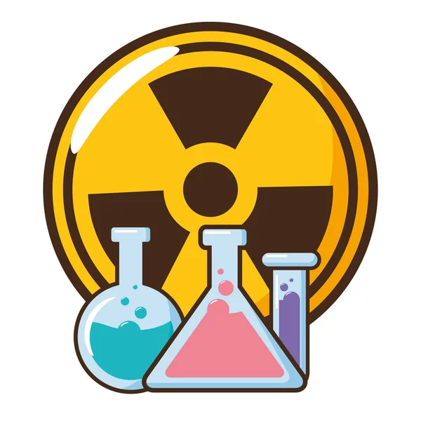 化学烧瓶辐射 — 图库矢量图片