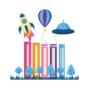 kitap ağaçları roket ufo