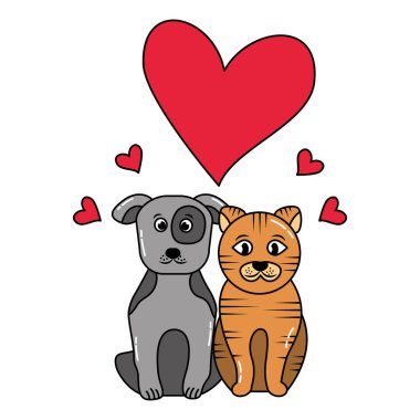 köpek ve kedi evcil hayvan dostu aşk