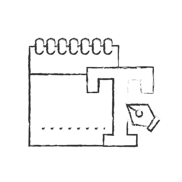 Grafisch ontwerp Kladblok type hulpmiddel Vulpen — Stockvector