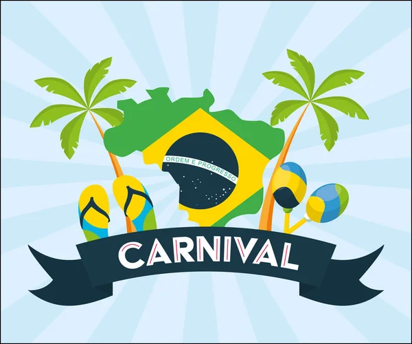 Brazilië Carnaval Festival — Stockvector