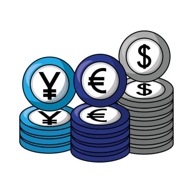 dolar euro ve yen sikkeler