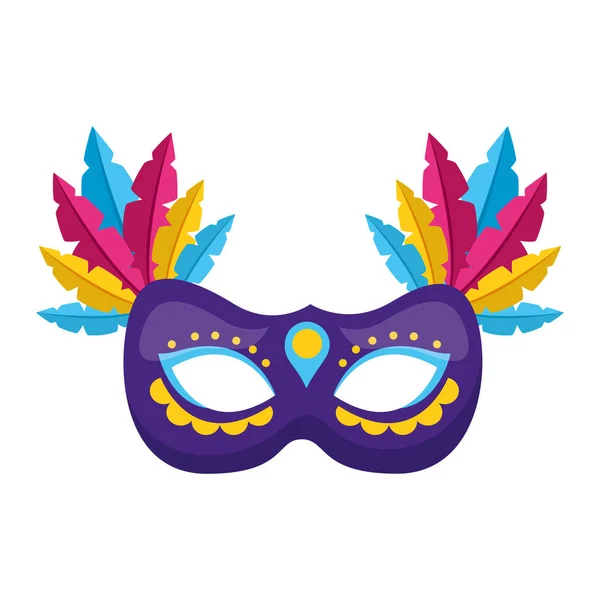 Mask with feather carnival — Stock Vector