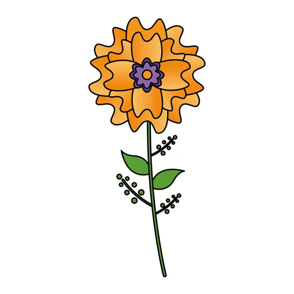 Feuilles de tige de fleur — Image vectorielle