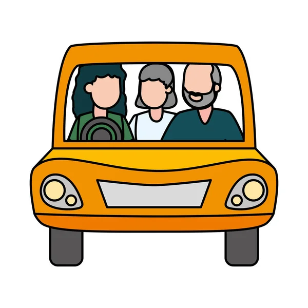 Familia en el coche — Archivo Imágenes Vectoriales