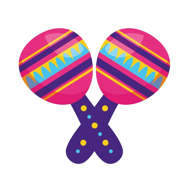 Música maracas de colores — Vector de stock