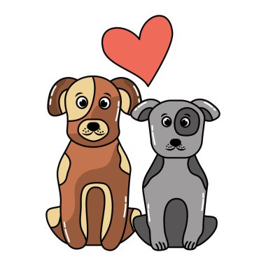 iki köpek oturan evcil hayvan aşk