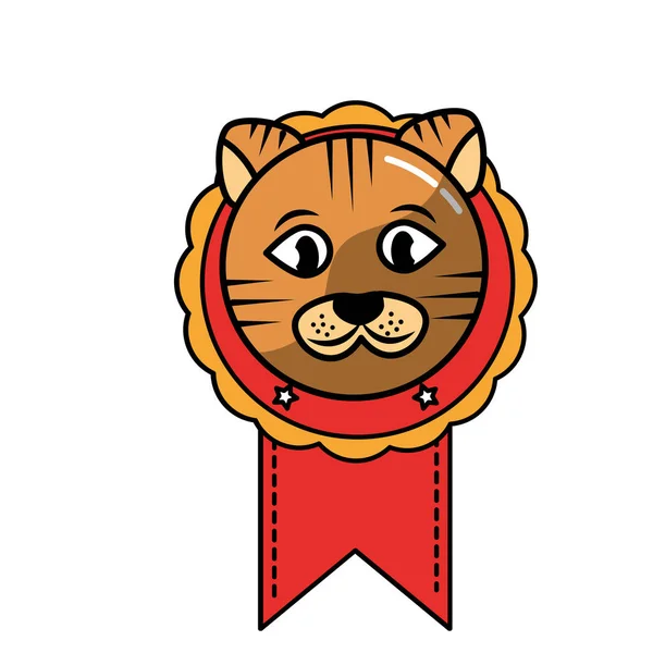 Βραβείο μετάλλιο με το βραβείο κεφαλής γάτας — Διανυσματικό Αρχείο