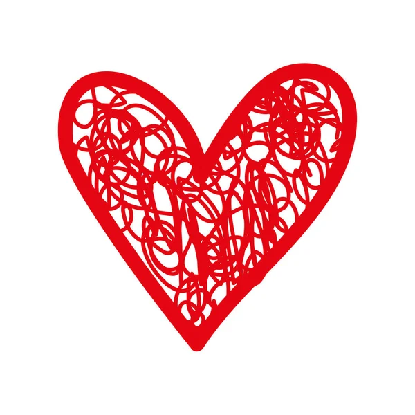 Καρδιά Love ρομάντζο ερωτικό σκίτσο εικόνα — Διανυσματικό Αρχείο